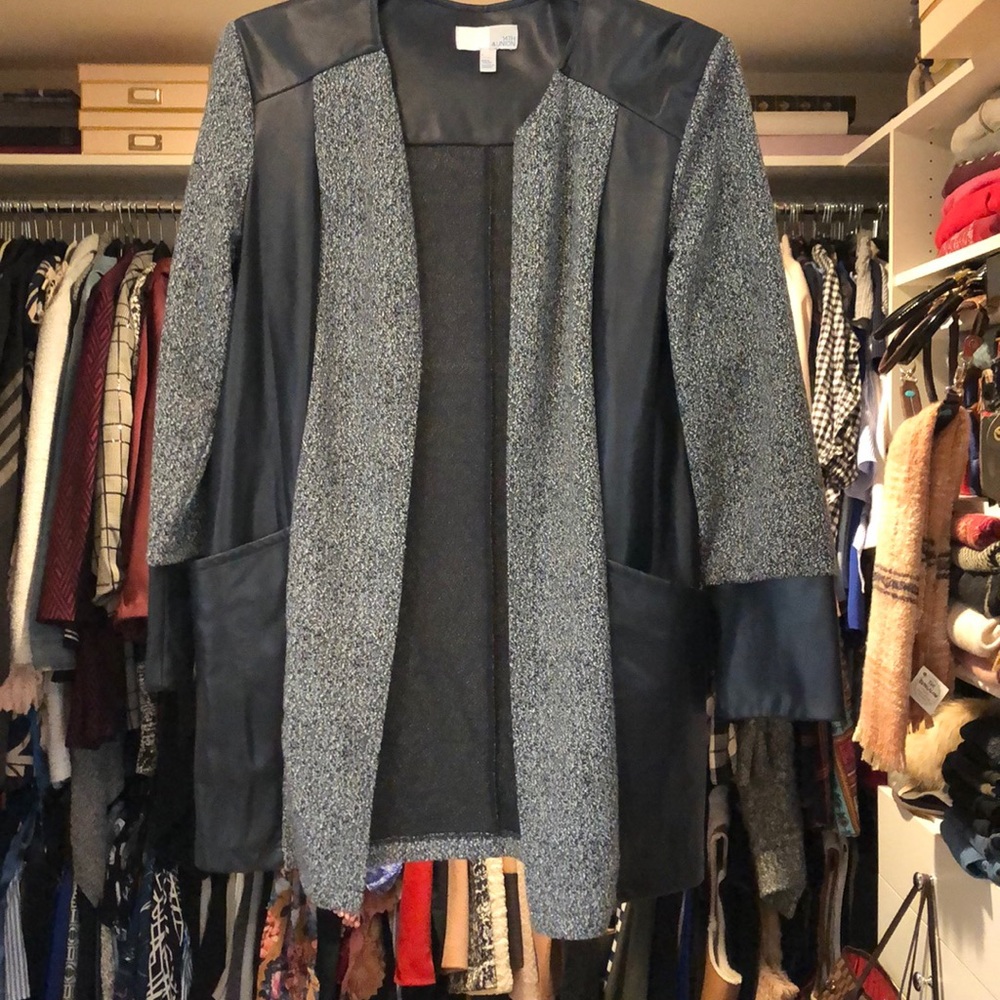 Black pleather detailed jacket.